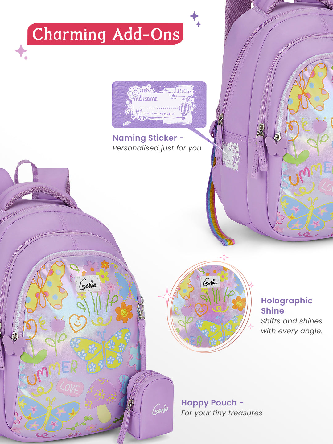 Doodle Small Backpack for Kids - Lavender