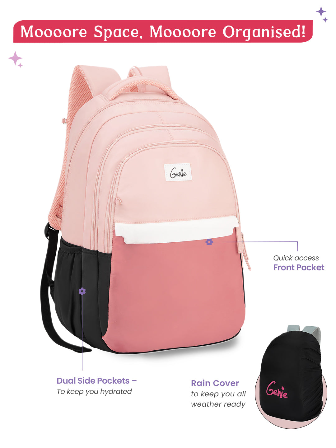 Vibecheck 36L Laptop Backpack With Raincover - Beige