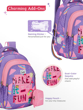 Fun pop Small Backpack for Kids - Purple