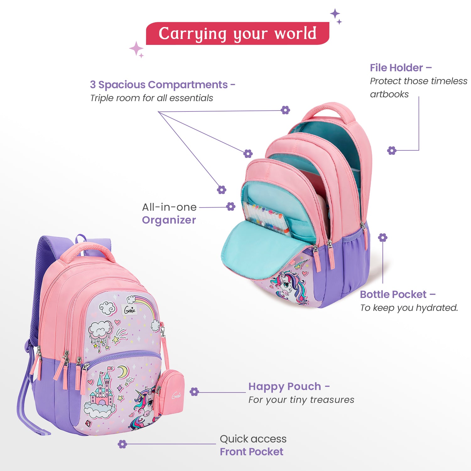 Stardew 27L Lavender School Backpack