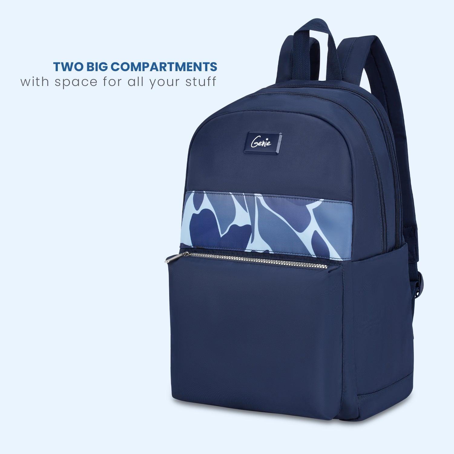 Genie Tiffany 22L Navy Blue College Backpack With Laptop Sleeve