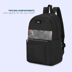 Genie Esme 22L Black College Backpack With Laptop Sleeve