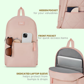 Genie Cupcake 22L Beige College Backpack With Laptop Sleeve