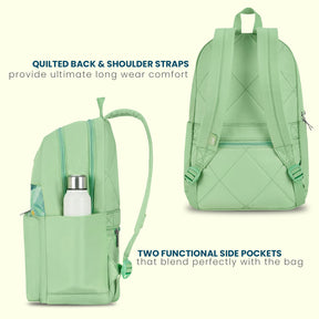 Genie Esme 22L Ash Green College Backpack With Laptop Sleeve