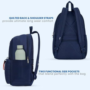 Genie Nightsky 22 L Navy Blue College Backpack With Laptop Sleeve