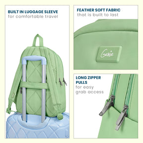 Genie Esme 22L Ash Green College Backpack With Laptop Sleeve