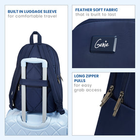 Genie Nightsky 22 L Navy Blue College Backpack With Laptop Sleeve