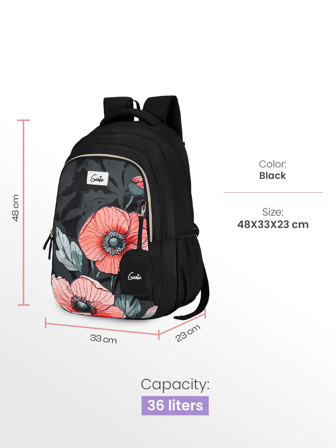 Aurela 36L School Backpack - Black