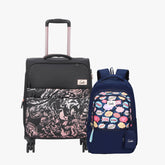 Genie Soft Trolley Bag and Laptop Backpack Combo