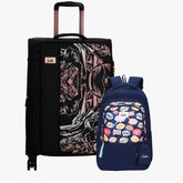 Genie Soft Trolley Bag and Laptop Backpack Combo