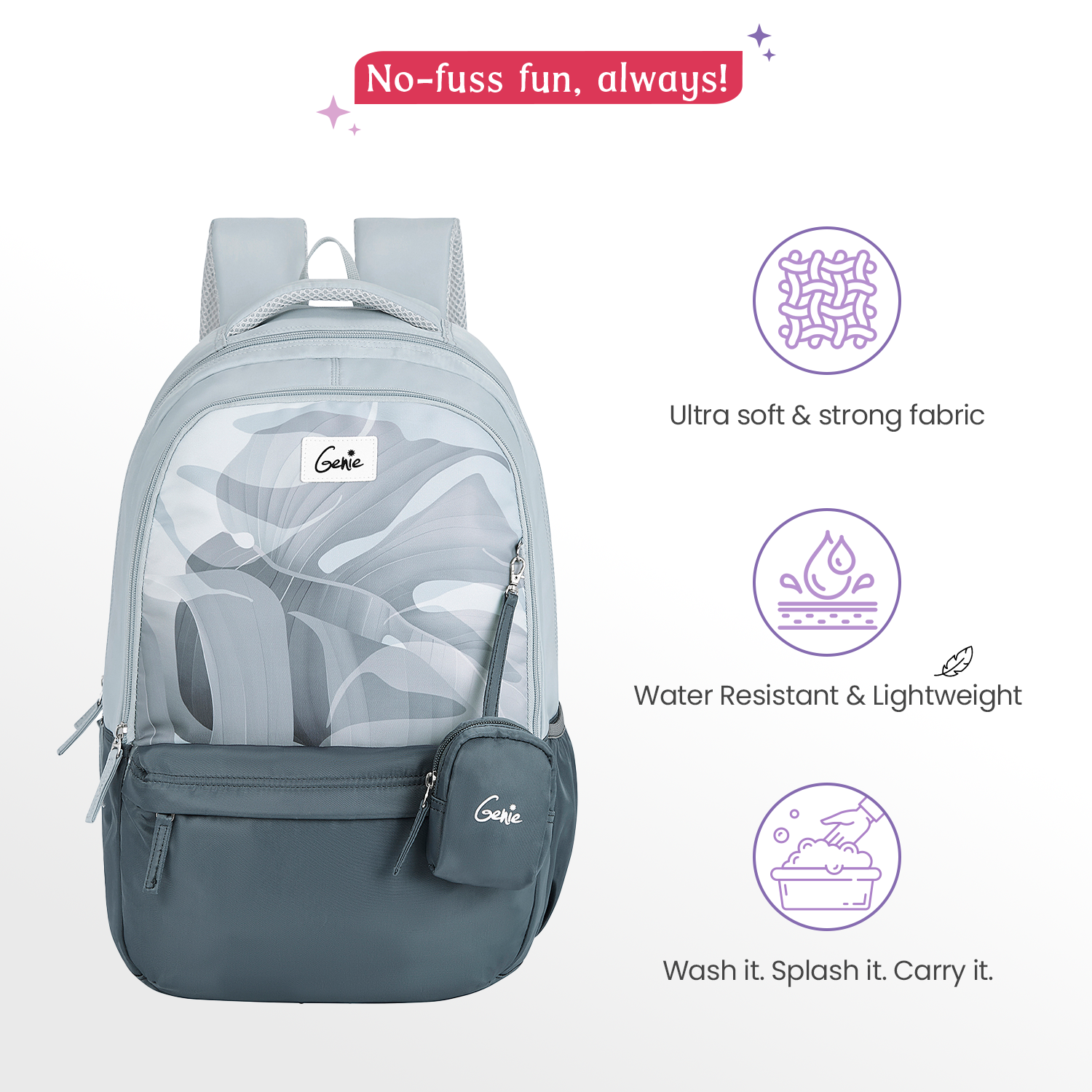 Celia 40L Grey Laptop Backpack With Raincover