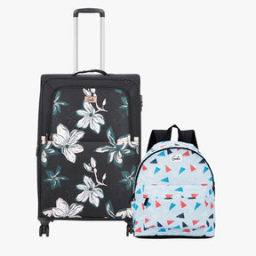 Genie Soft Trolley Bag and Casual Backpack Combo