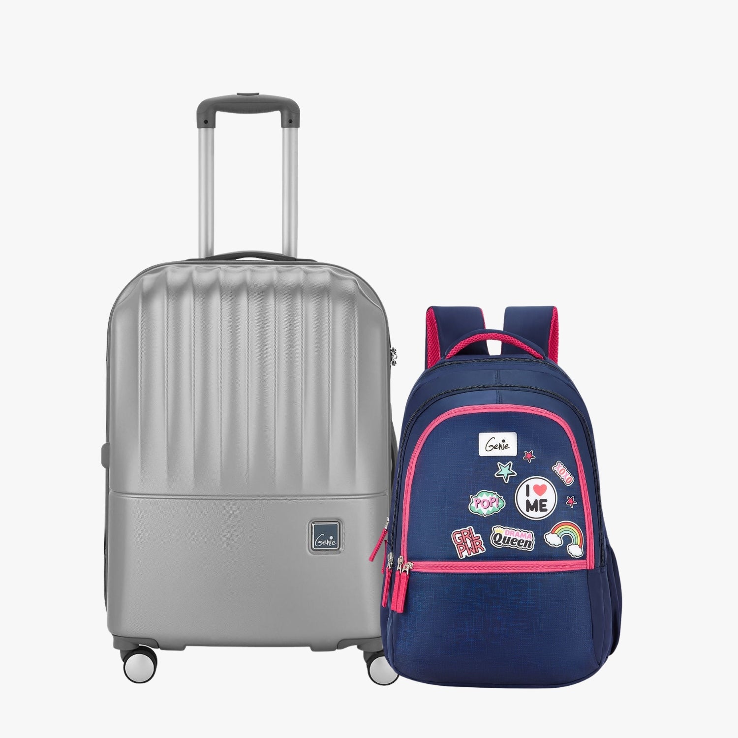 Genie Hard Trolley Bag and Laptop Backpack Combo