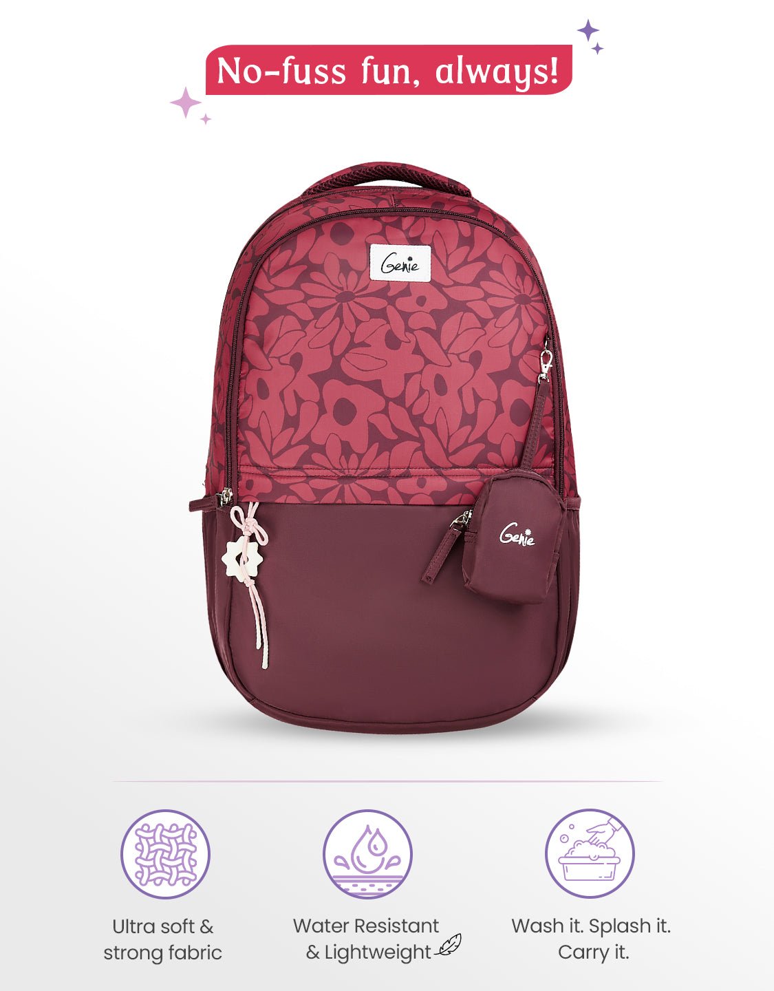 Eleanor 40L Laptop Backpack With Raincover - Rust