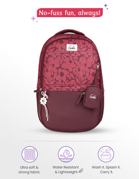 Eleanor 40L Laptop Backpack With Raincover - Rust