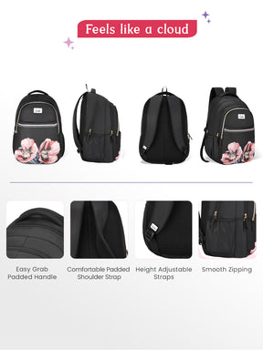 Evepetal 36L Laptop Backpack With Raincover - Black