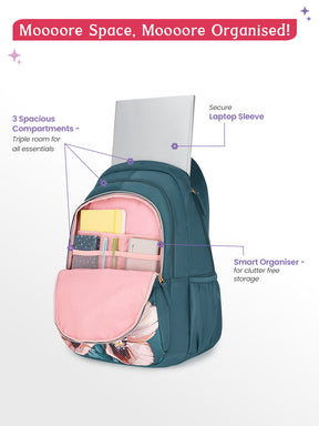 Evepetal 36L Laptop Backpack With Raincover - Dark Green