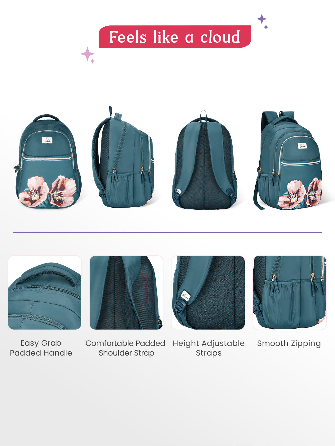 Evepetal 36L Laptop Backpack With Raincover - Dark Green