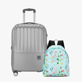 Genie Hard Trolley Bag and Casual Backpack Combo