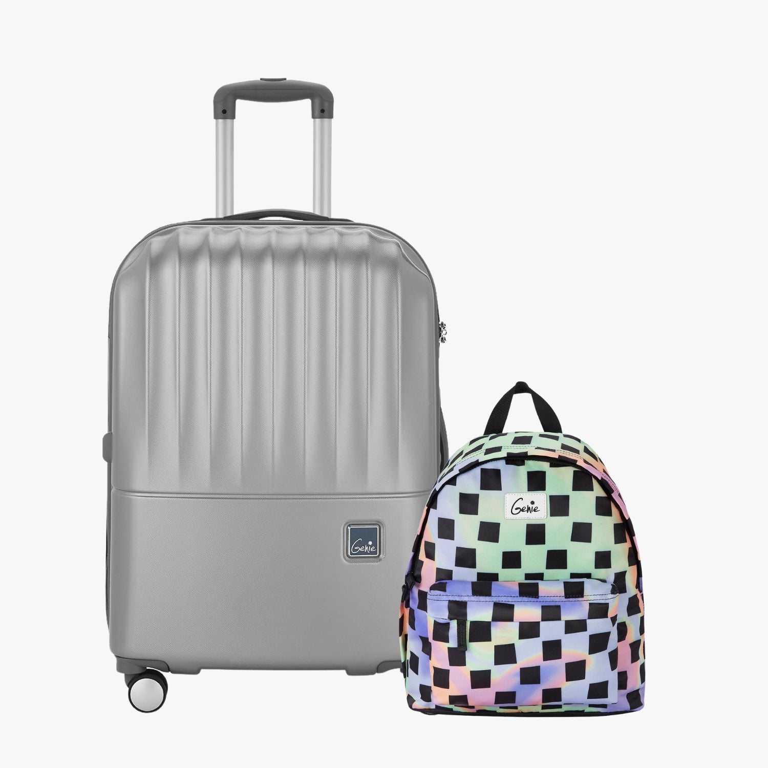 Genie Hard Trolley Bag and Daypack Combo