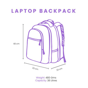 Genie Taylor 36L Purple Laptop Backpack With Laptop Sleeve