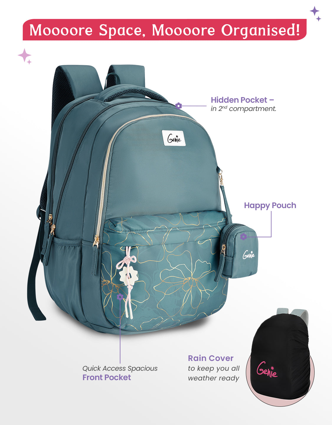 Buy Genie Marilit 40L Dark Green Laptop Backpack Online