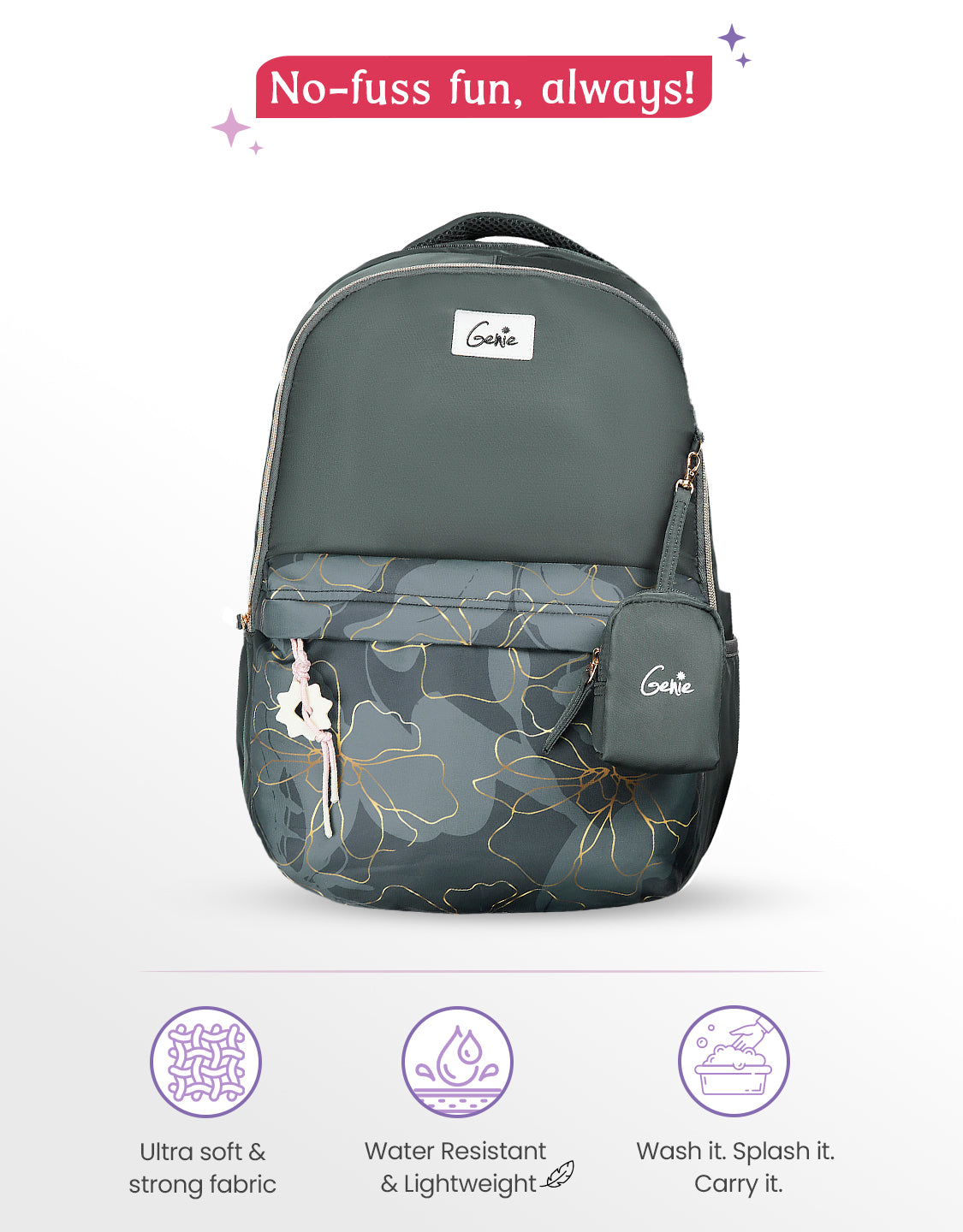 Marilit 40L Laptop Backpack With Raincover - Grey