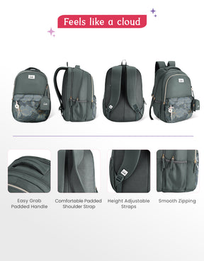 Marilit 40L Laptop Backpack With Raincover - Grey