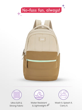 Marshmellow 36L Laptop Backpack With Raincover - Brown