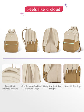 Marshmellow 36L Laptop Backpack With Raincover - Brown