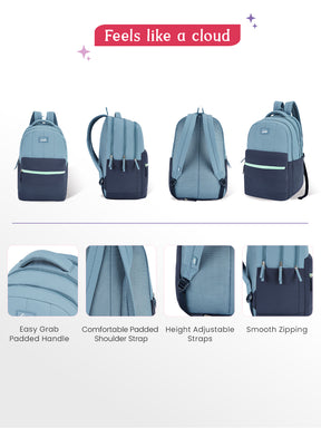 Marshmellow 36L Laptop Backpack With Raincover - Navy Blue