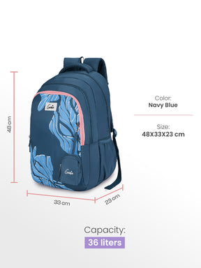 Mira 36L School Backpack - Navy Blue