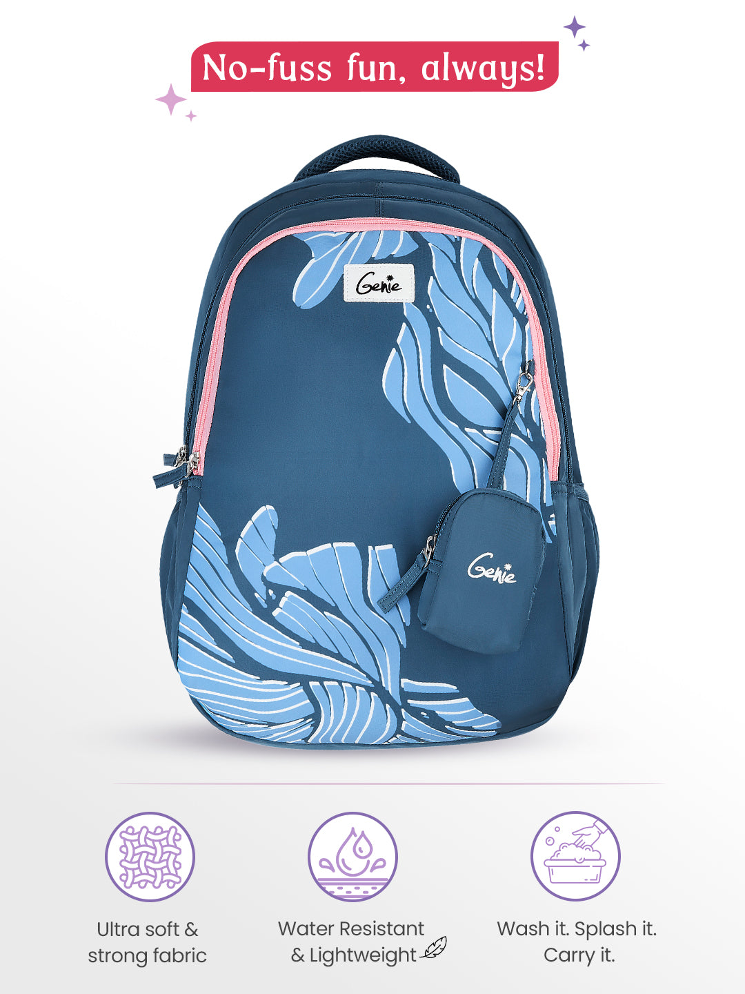 Mira 36L School Backpack - Navy Blue