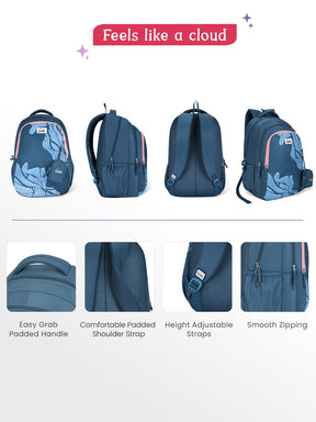 Mira 36L School Backpack - Navy Blue