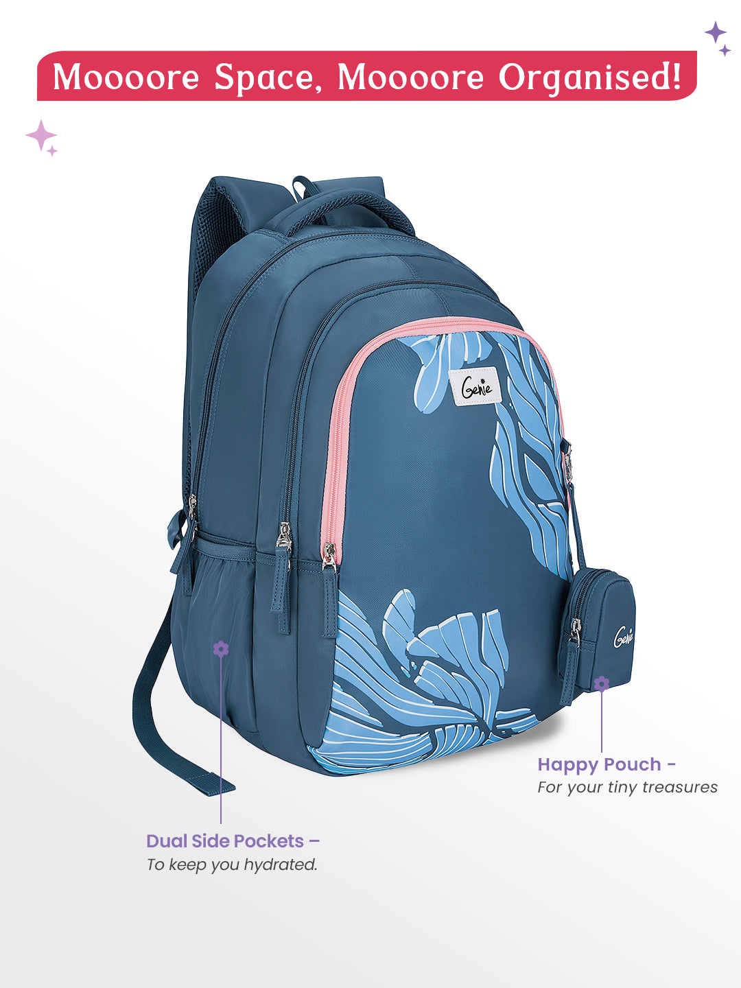 Mira 36L School Backpack - Navy Blue
