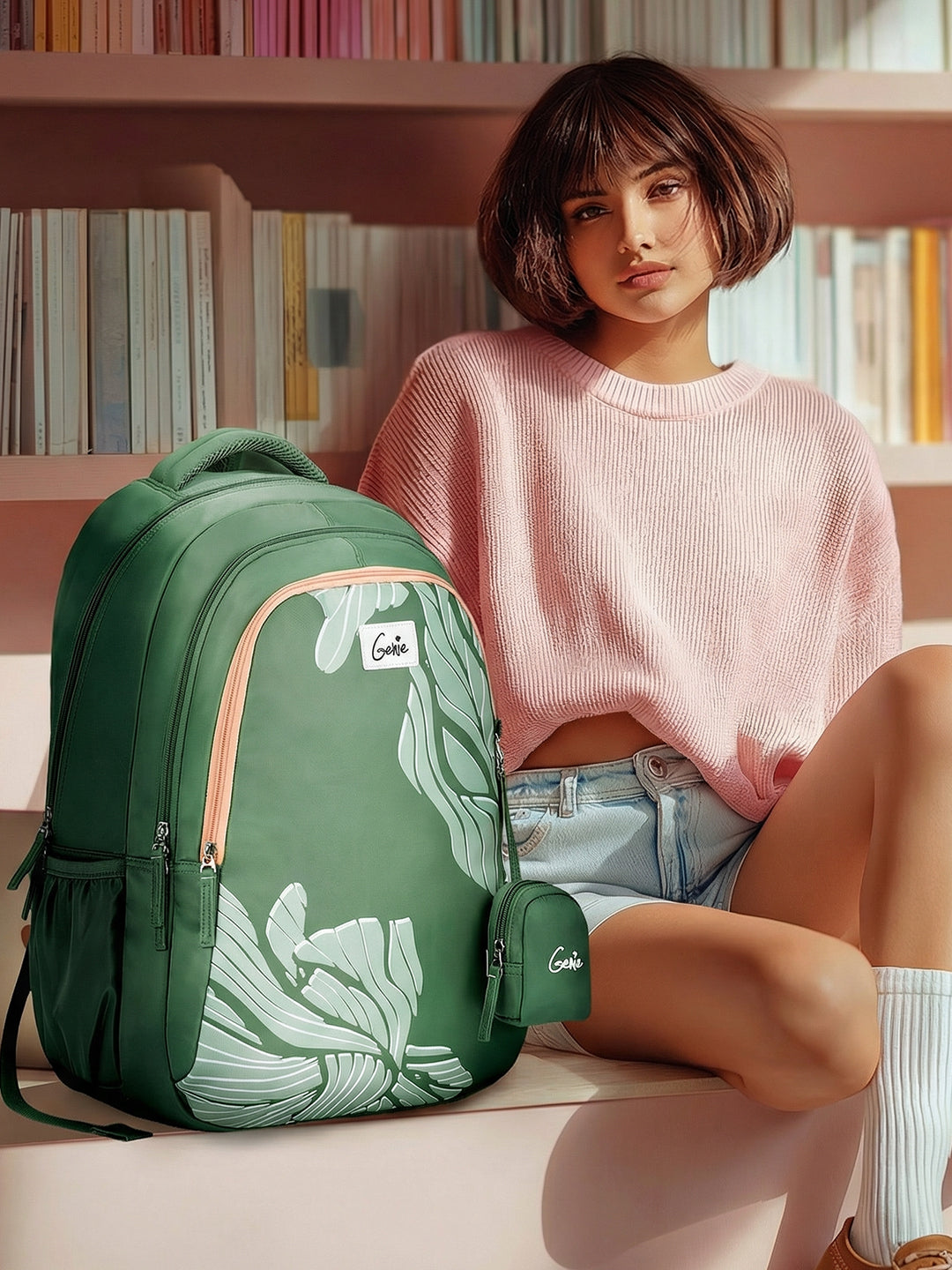 Mira 36L School Backpack - Sage Green