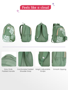 Mira 36L School Backpack - Sage Green