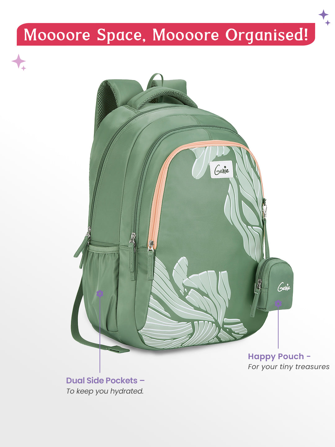 Mira 36L School Backpack - Sage Green