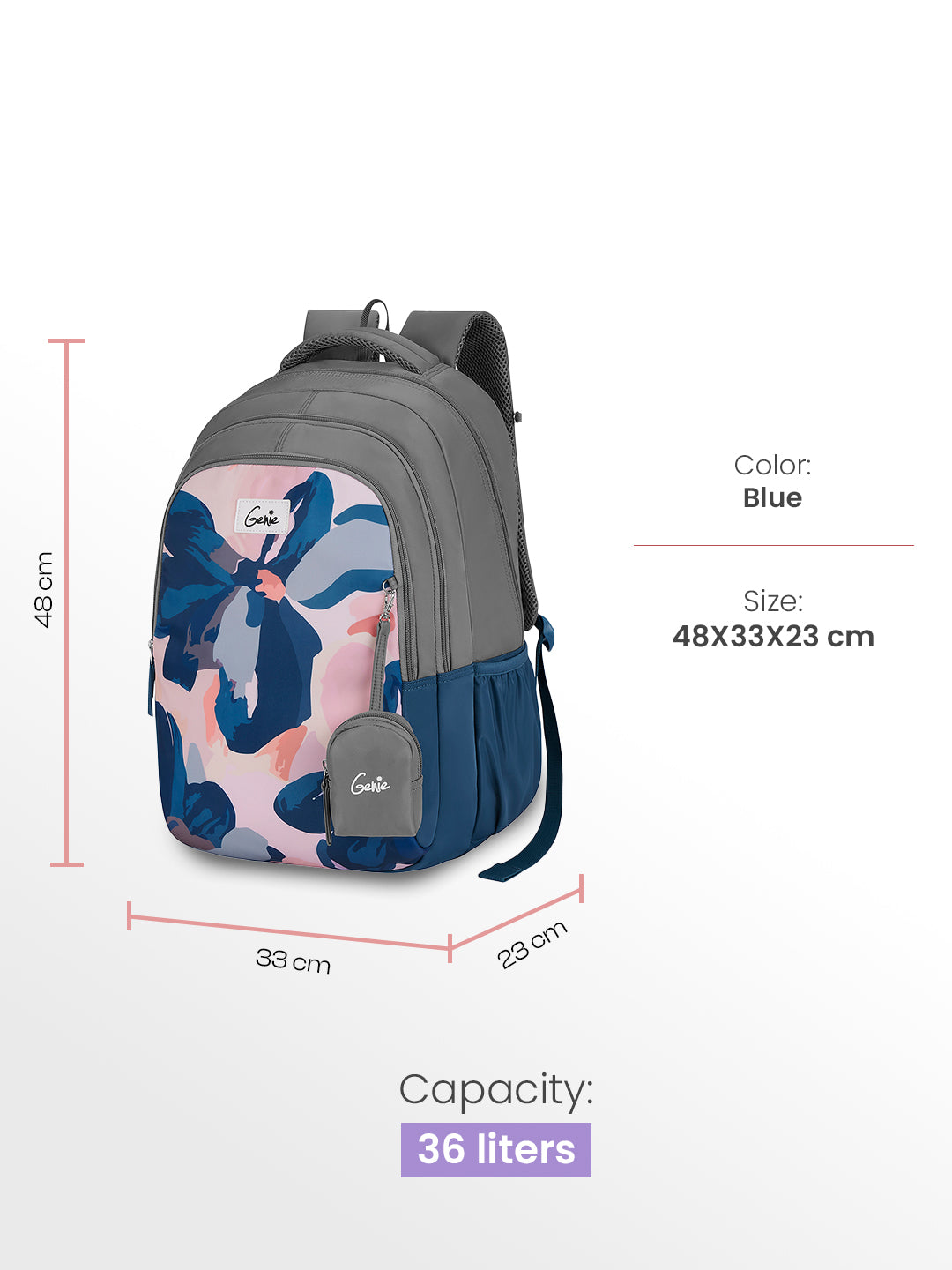 NightFern 36L School Backpack - Blue