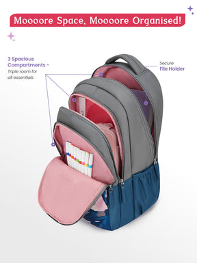 NightFern 36L School Backpack - Blue