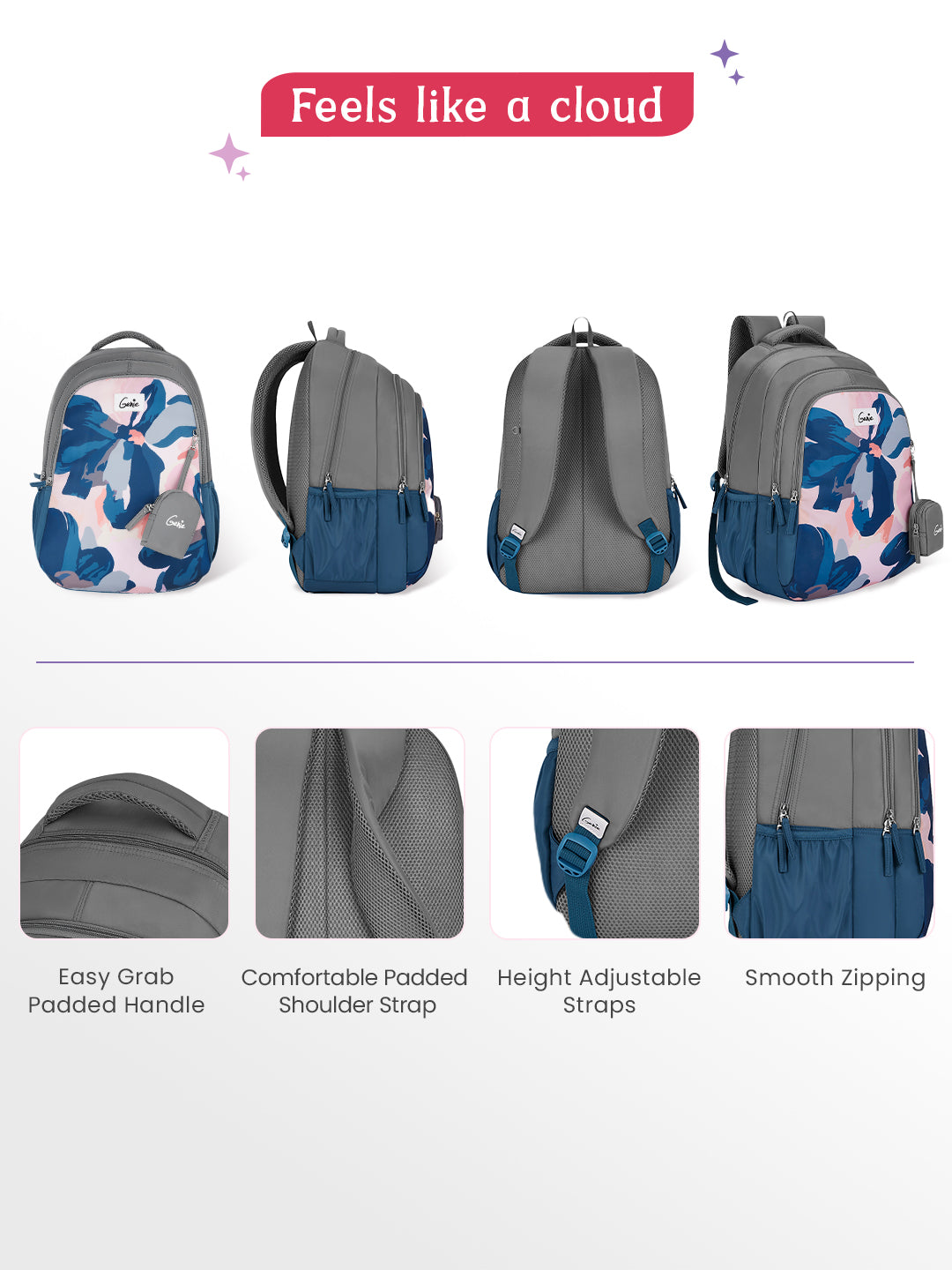 NightFern 36L School Backpack - Blue