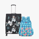 Genie Soft Trolley Bag and School Backpack Combo
