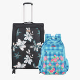 Genie Soft Trolley Bag and School Backpack Combo