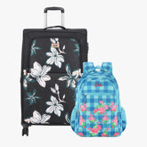 Genie Soft Trolley Bag and School Backpack Combo