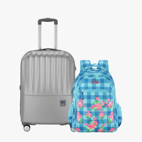 Genie Hard Trolley Bag and School Backpack Combo