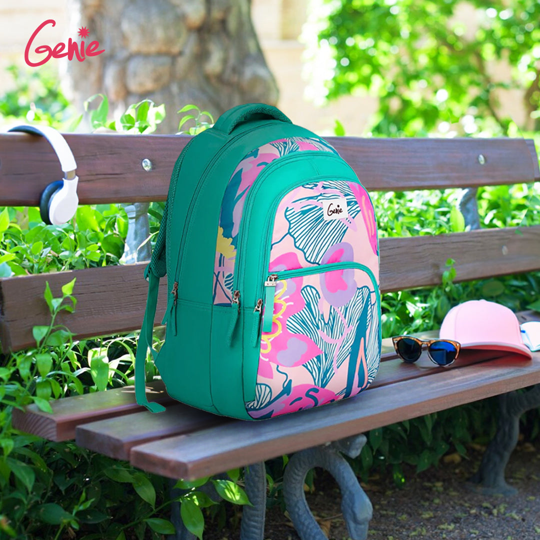 Genie Paradise 36L Teal Laptop Backpack With Raincover