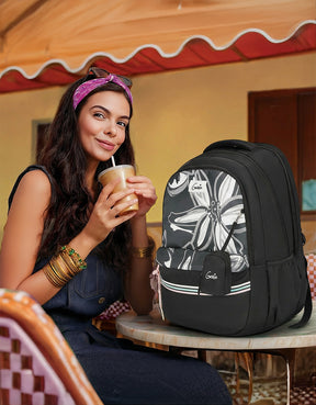 Petalis 40L Laptop Backpack With Raincover - Black