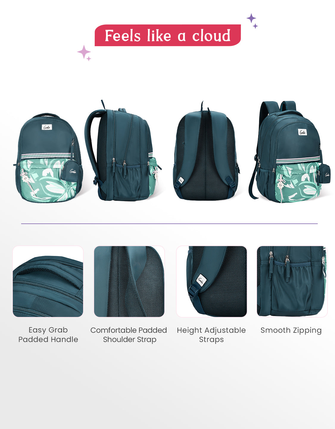 Petalis 40L Laptop Backpack With Raincover - Dark Green