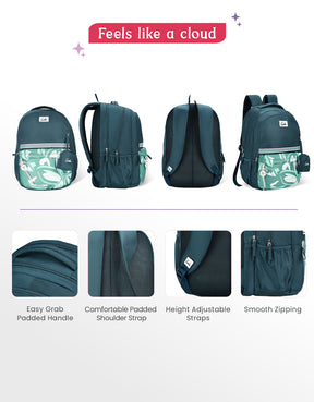 Petalis 40L Laptop Backpack With Raincover - Dark Green