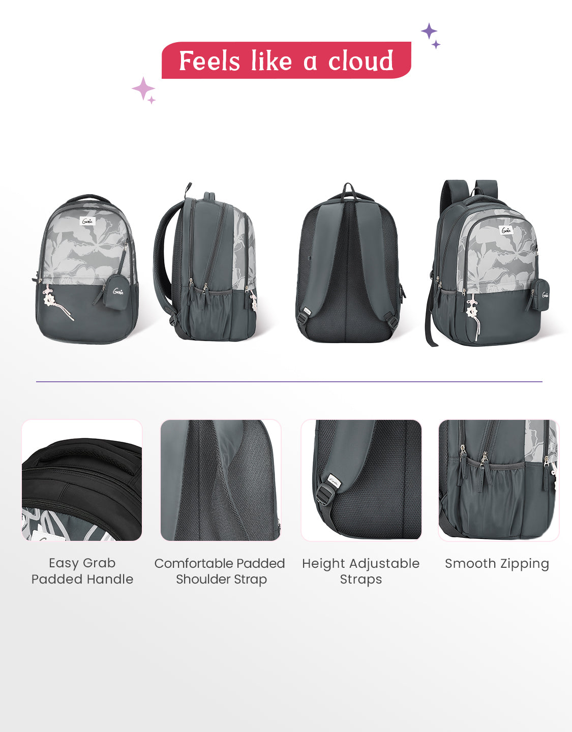 Petone 40L Laptop Backpack With Raincover - Grey